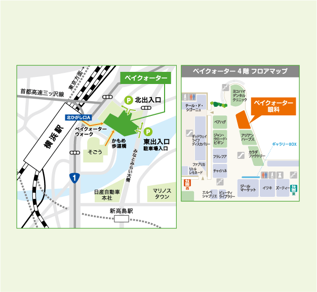 横浜市神奈川区　ベイクォーター眼科　マップ